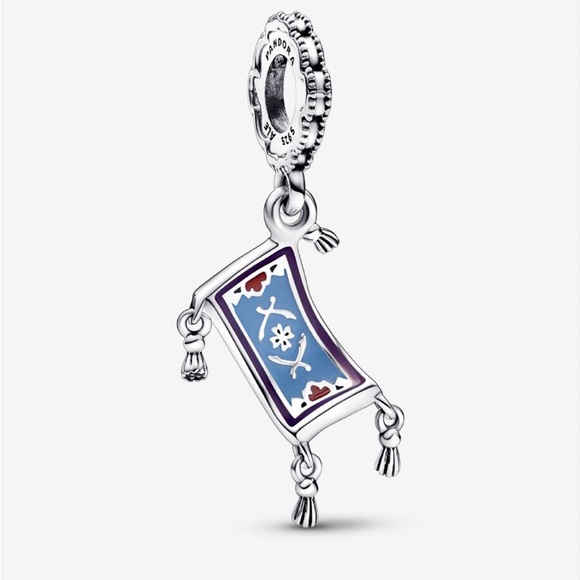 Authenic Pandora x Disney Aladdin Magic Carpet Dangle Charm 792346C01 Sterling - Picture 2 of 7